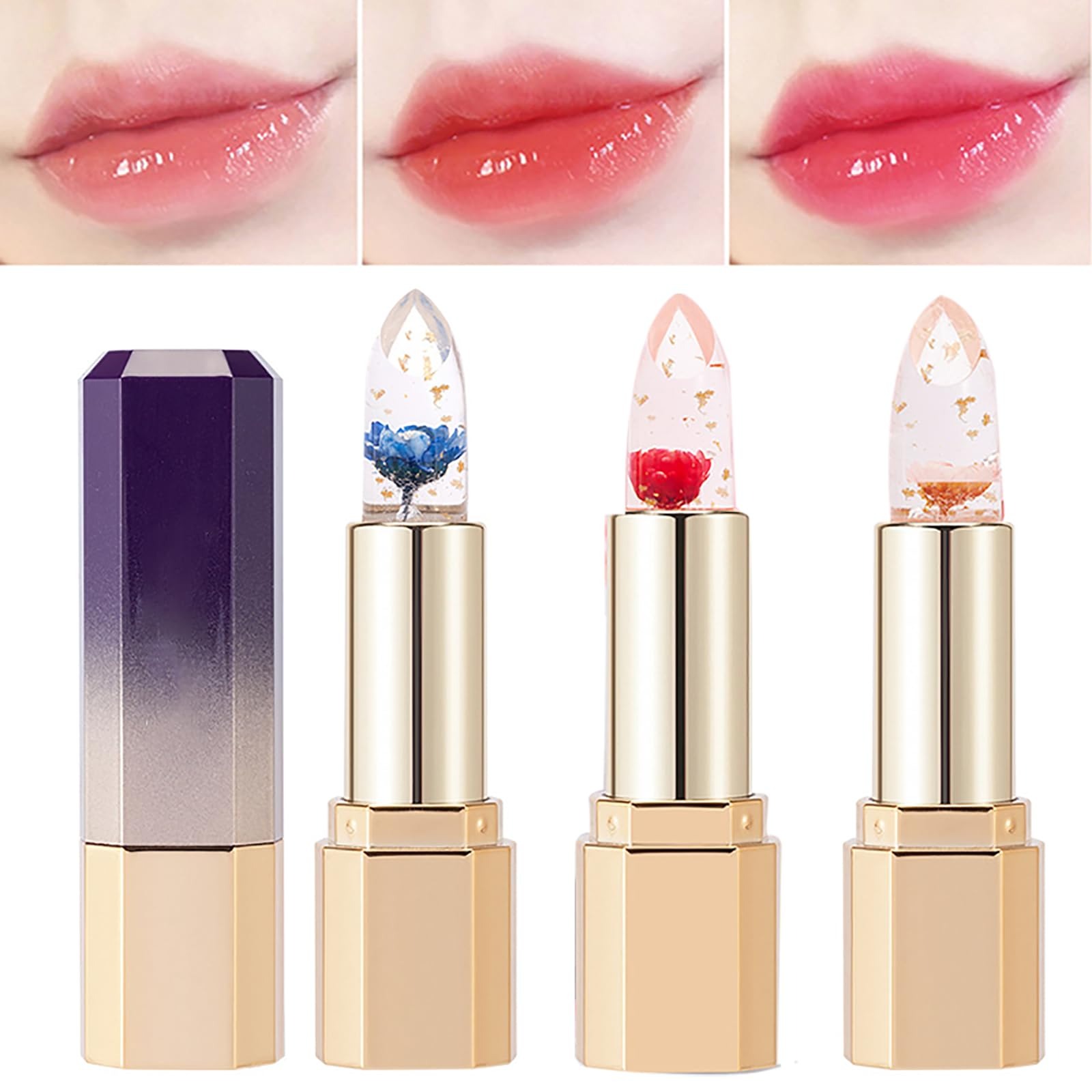 Jelly color-changing gold foil temperature-changing lipstick