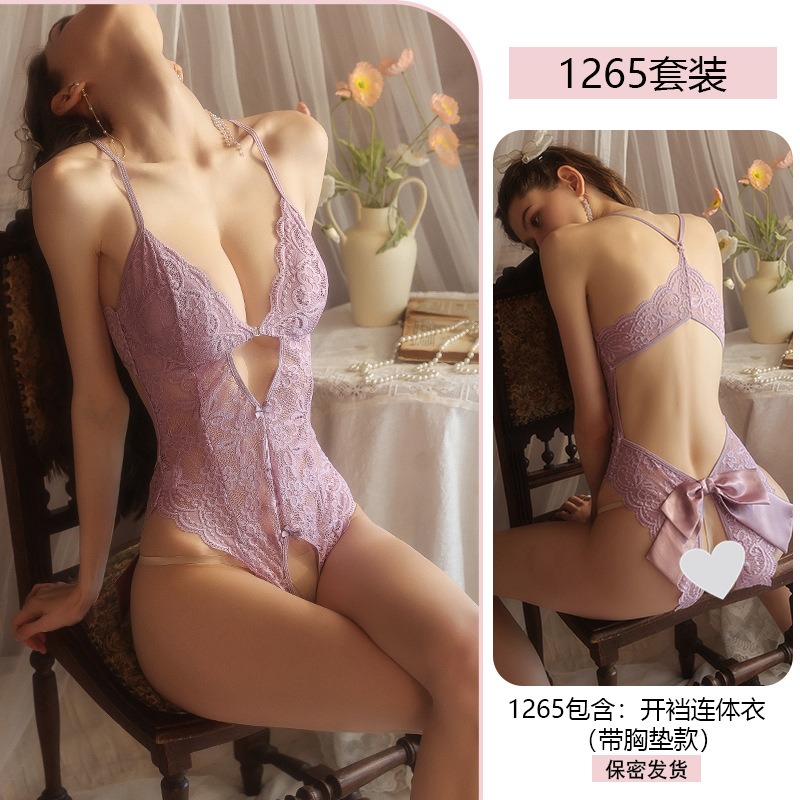 Lace One-Piece Pajamas, Body Shaping, Passionate, No-Take-Off Sexy Uniforms 2223