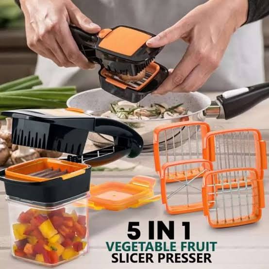 Nicer Dicer Quick 5 In 1 Vegetable Cutter Slicer - Make Meal Preparation Effortless With This 5 In 1 Vegetable Cutter Slicer